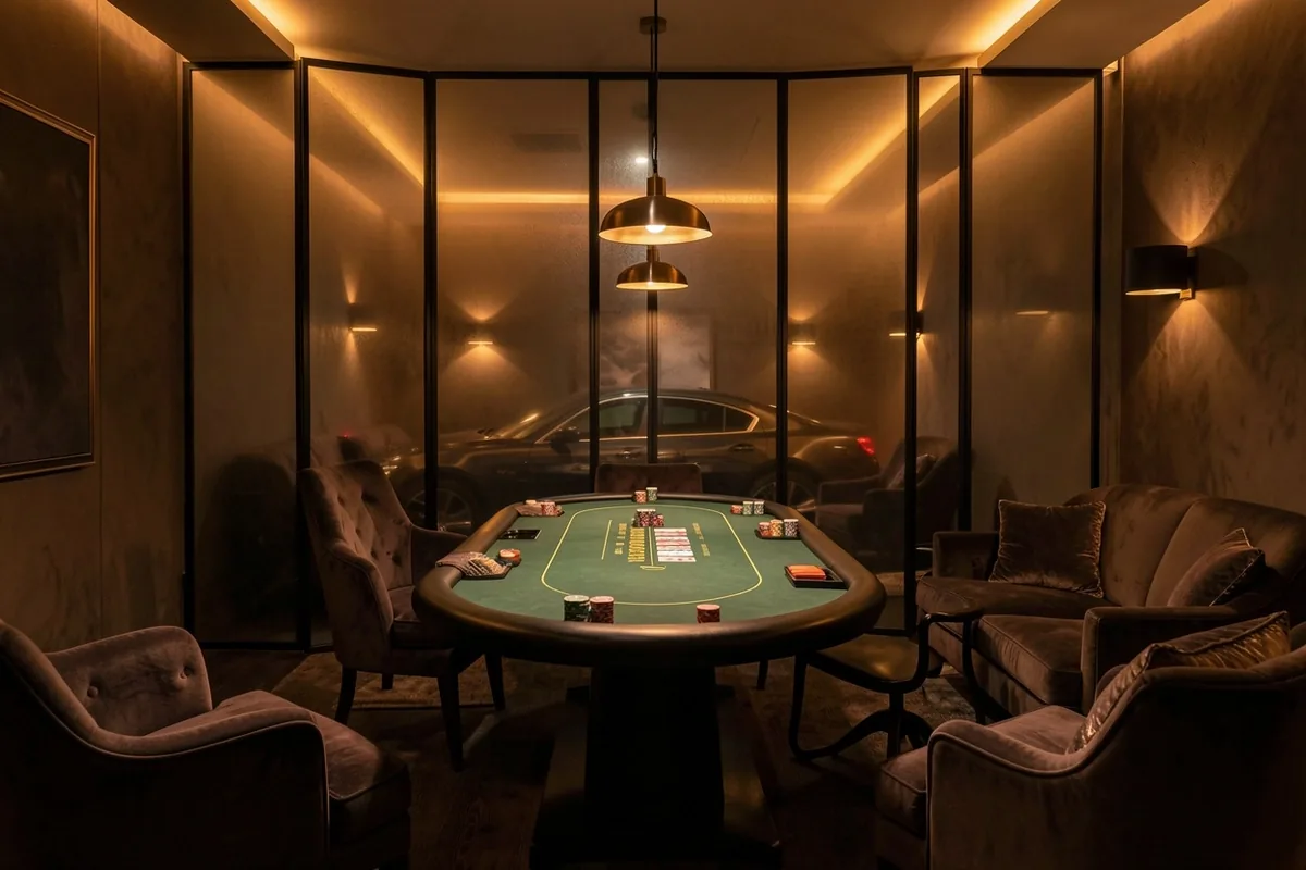 Wnętrze prywatnej strefy VIP klubu pokerowego